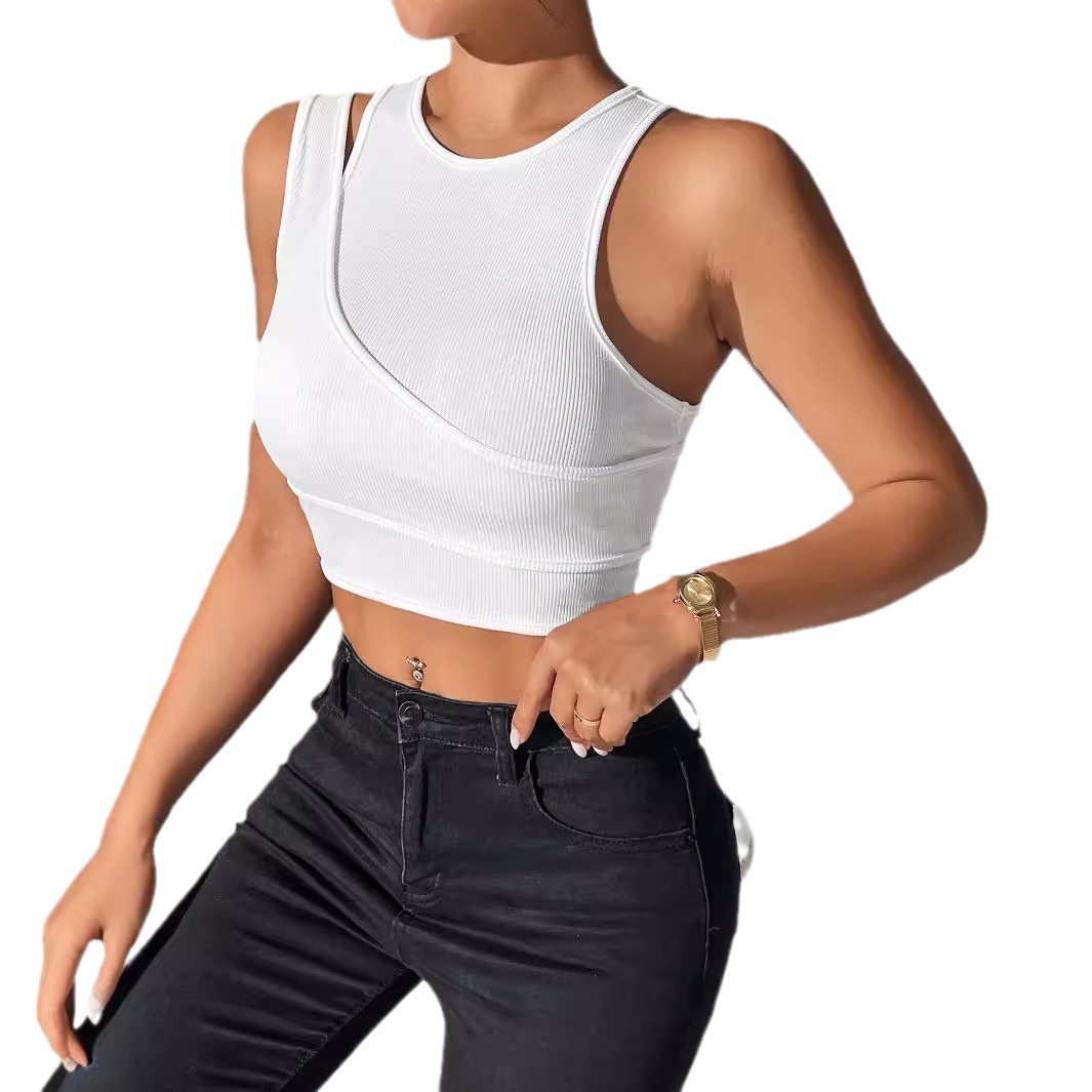 Women Formal Wear M&S - เสื้อกั๊กทรงหลวมแบบไม่สมมาตร รุ่นซัมเมอร์ 2025 ผ้าเนื้อละเอียด ทรงเข้ารูป สไตล์ลำลอง