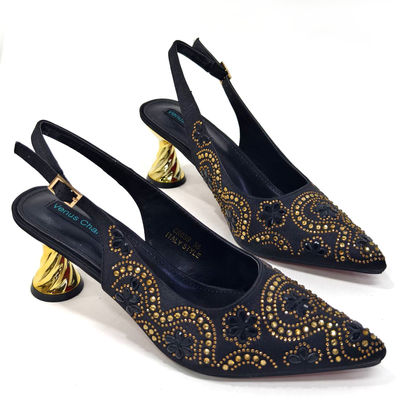 Women Formal Wear For Wedding - รองเท้าส้นสูงแบบสวมเปิดส้นประดับเพชร รุ่นใหม่ล่าสุด สำหรับฤดูร้อน เหมาะสำหรับงานปาร์ตี้ งานแต่งงาน