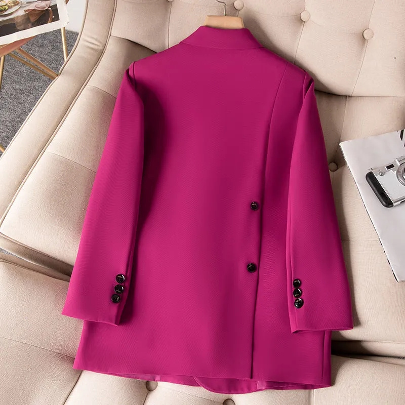 Women Formal Wear Coat - ผู้หญิงอย่างเป็นทางการ Blazers 2023 New Rose สีดำผู้หญิงสตรีแขนยาว