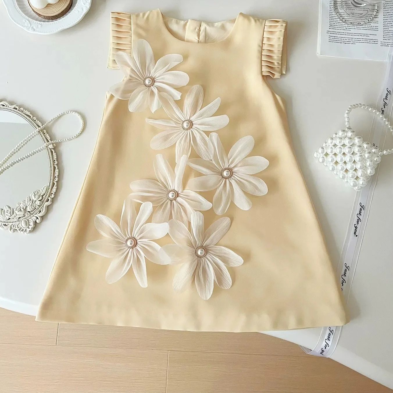 Women Formal Wear H&M - ชุดเดรสเด็กผู้หญิงหลากสีทรงเอไลน์ ชุดเพื่อนเจ้าสาว ชุดราตรีประดับดอกไม้ ชุดแต่งงานสำหรับเด็ก