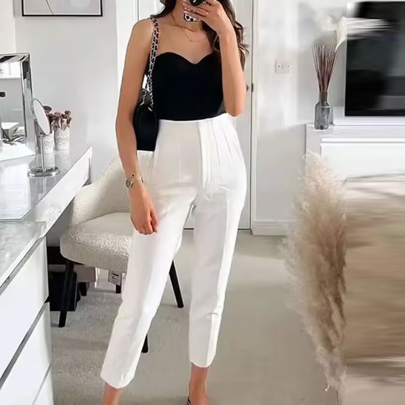 กางเกงผู้หญิง HXAO สำหรับใส่ทำ - Women Formal Wear Black And White บทวิจารณ์และราคา