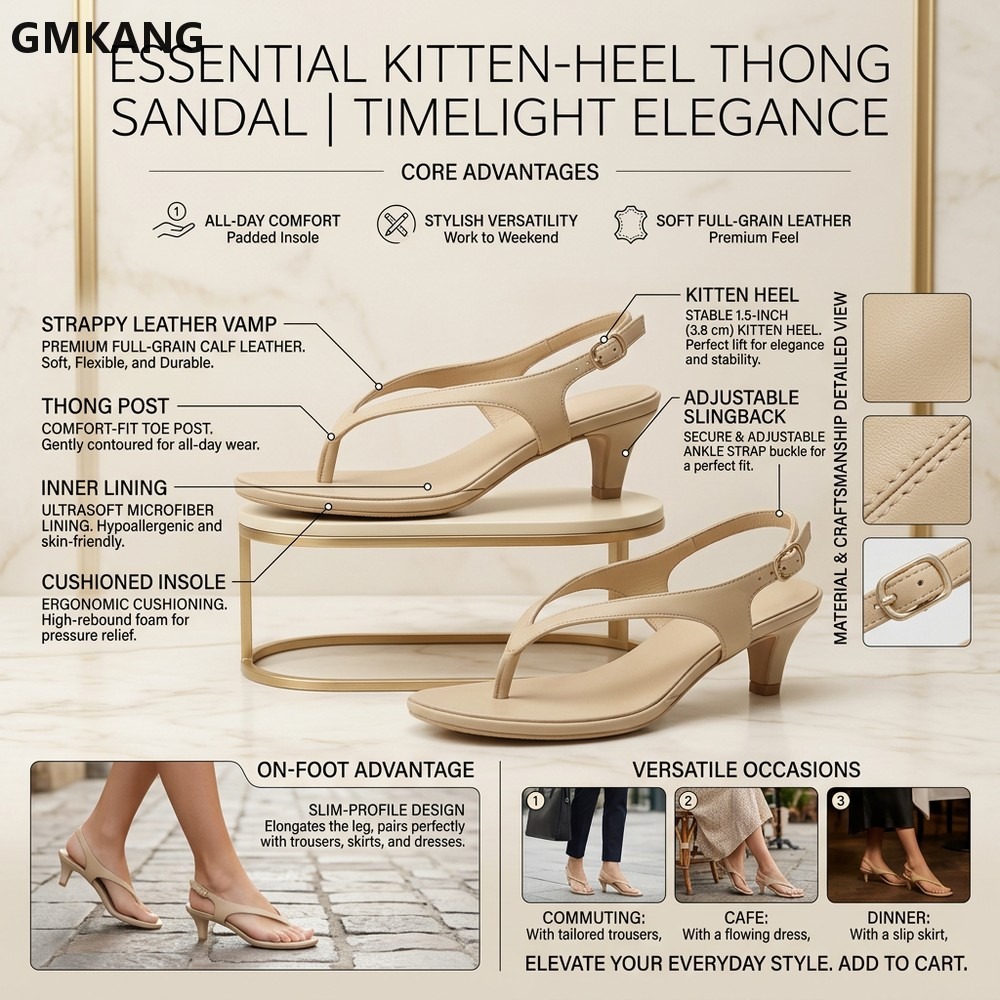 รองเท้าแตะส้นเตี้ยแบบเปิดหน้าเ - Kitten Heel Women บทวิจารณ์และราคา