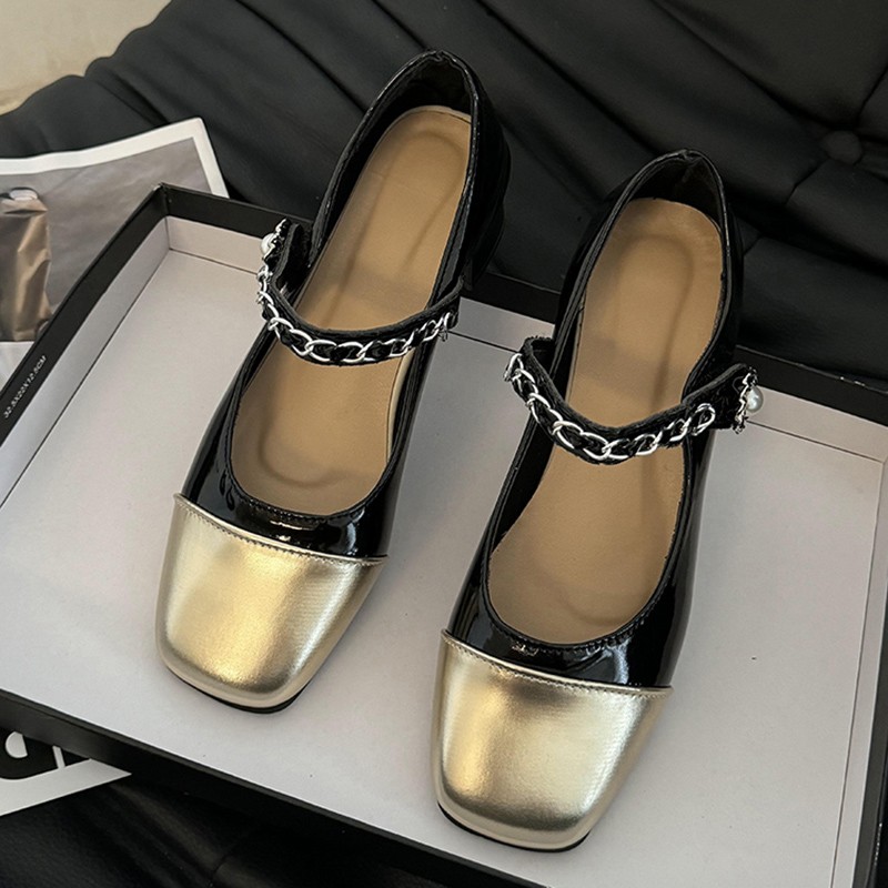 รองเท้าส้นสูงแบบหนาประดับมุก ร - Women Formal Wear Black And White บทวิจารณ์และราคา