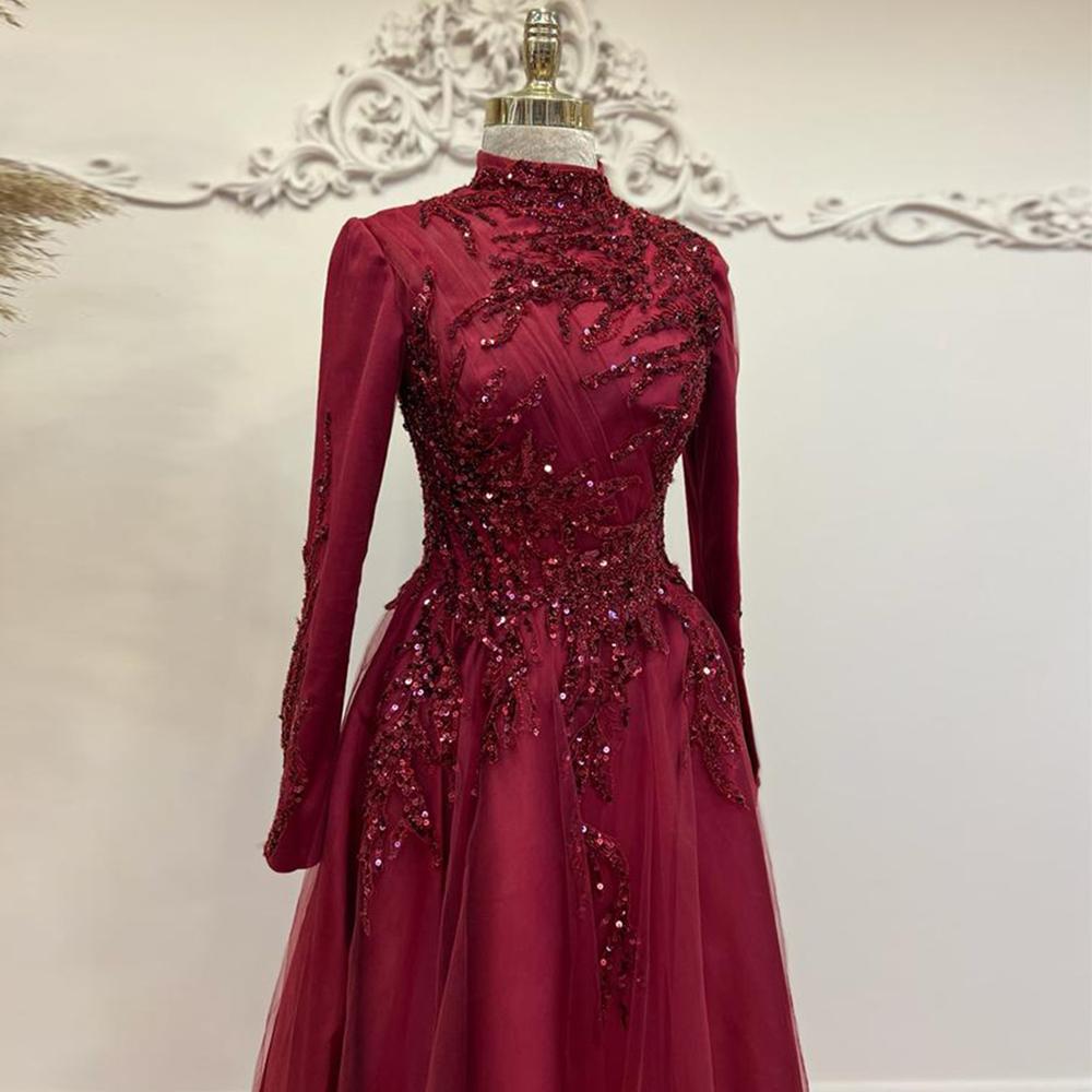 เดรสงานพรอมยาวถึงข้อเท้าลูกปัด - Formal Wear Gowns For Women บทวิจารณ์และราคา
