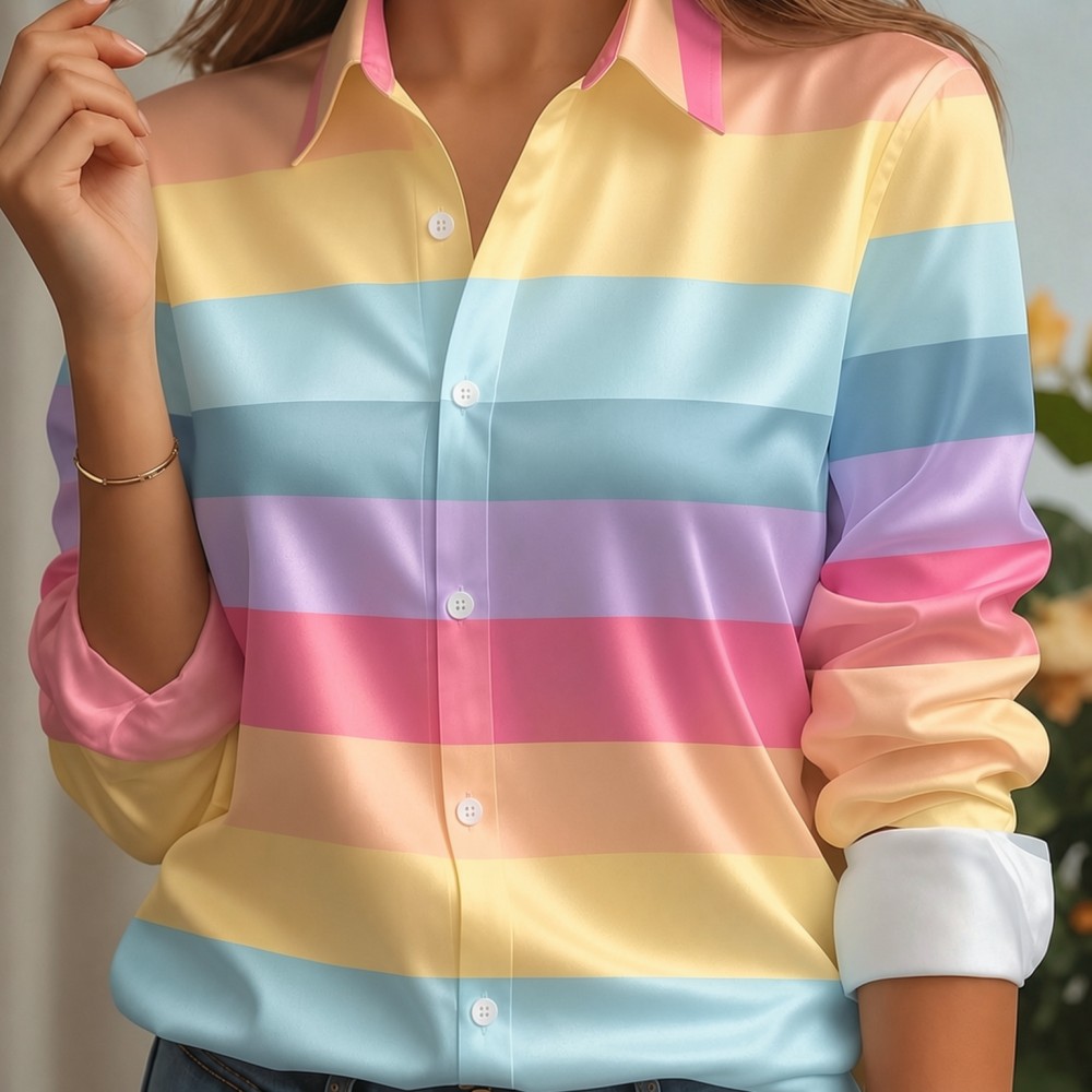 เสื้อเชิ้ตผู้หญิง ปกผ้าซาติน ล - Silk Blouse Button บทวิจารณ์และราคา