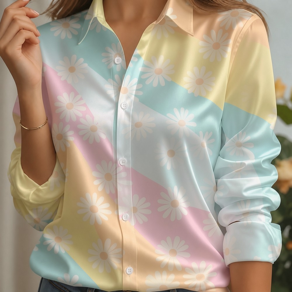 เสื้อเชิ้ตผู้หญิง ปกผ้าซาติน ล - Silk Blouse Button บทวิจารณ์และราคา