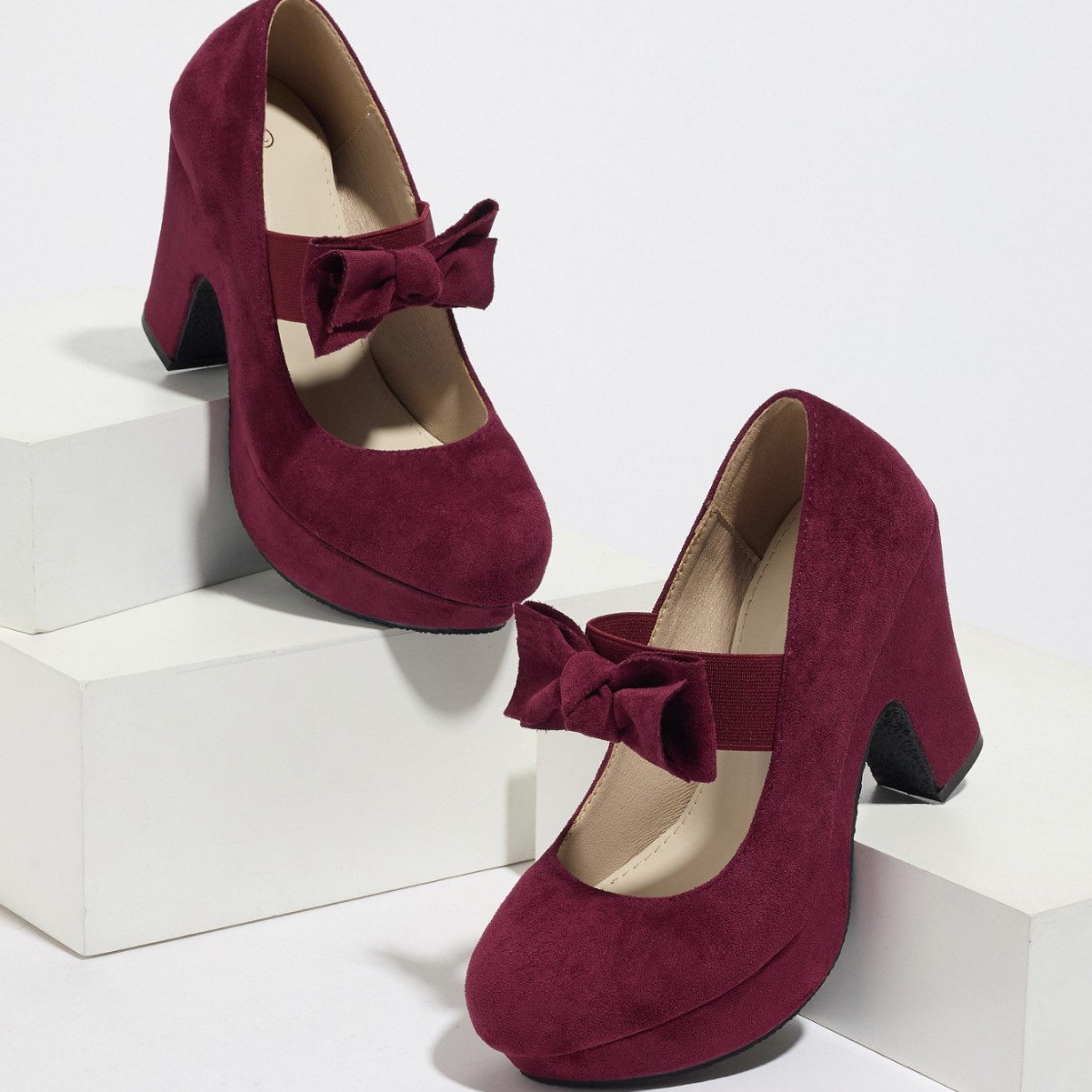 รองเท้าส้นหนาแบบแมรี่เจนประดับ - Women Formal Office Wear Shoes บทวิจารณ์และราคา