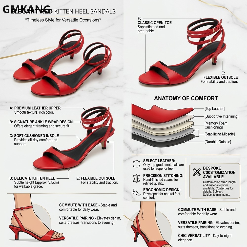 GMKANG รองเท้าแตะส้นเตี้ยสำหรั - Kitten Heel Women บทวิจารณ์และราคา