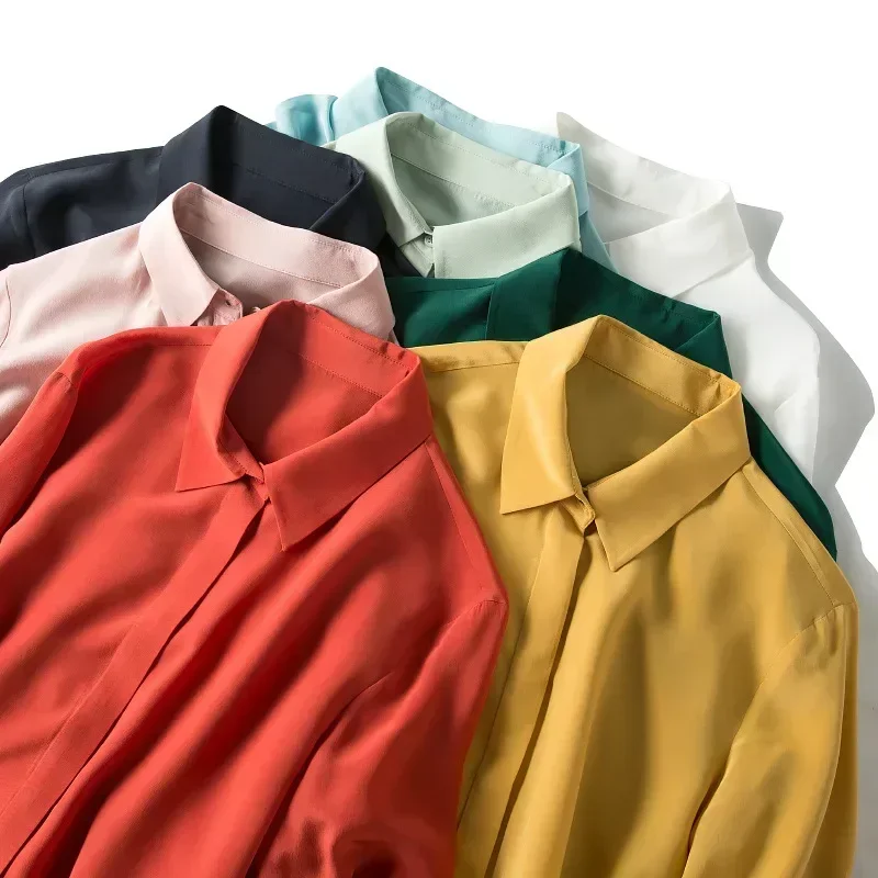 2025 ฤดูใบไม้ผลิใหม่ผู้หญิงผ้า - Silk Blouse Button บทวิจารณ์และราคา