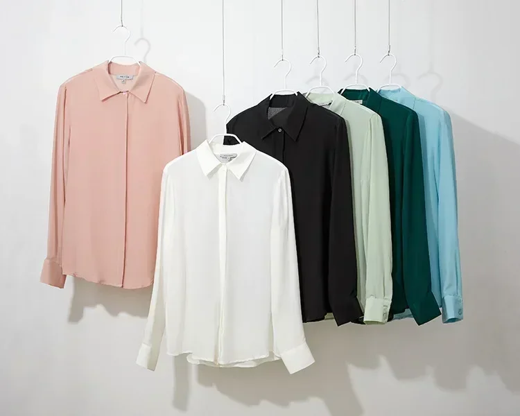 2025 ฤดูใบไม้ผลิใหม่ผู้หญิงผ้า - Silk Blouse Button บทวิจารณ์และราคา