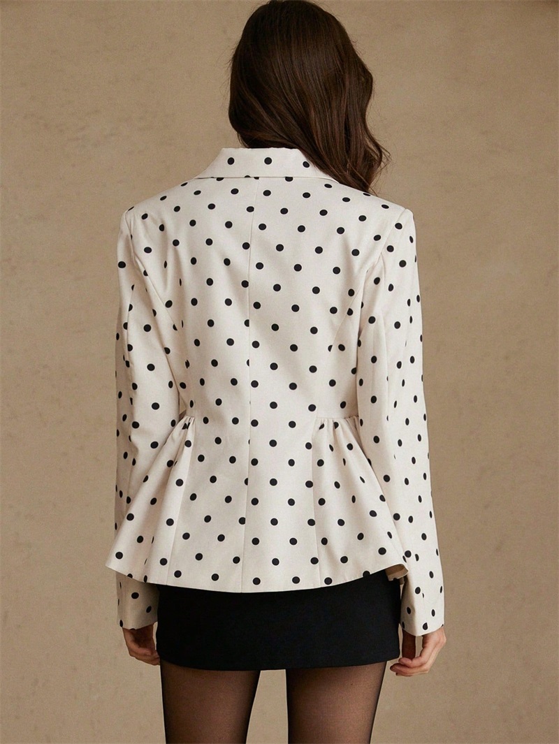 สีขาวลายจุดสีดำชุดสูทผู้หญิงเส - Women Formal Wear Black And White บทวิจารณ์และราคา