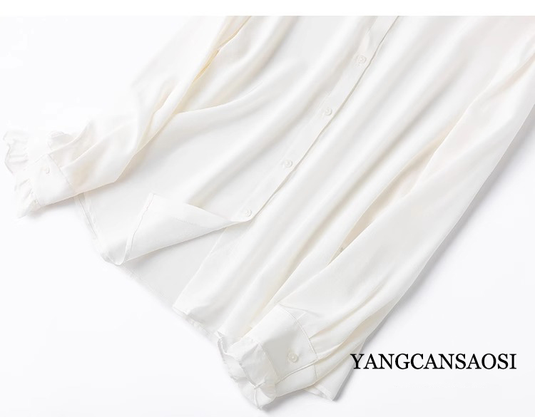 2025 แฟชั่นผู้หญิงใหม่ 100% ผ้ - Silk Blouse Button บทวิจารณ์และราคา