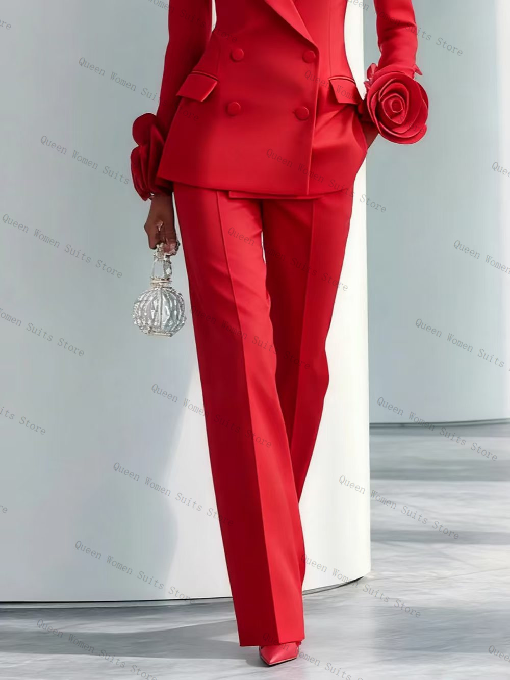 ชุดสูทผู้หญิงสีแดงสุดหรู 2 ชิ้ - Women Formal Wear Coat บทวิจารณ์และราคา