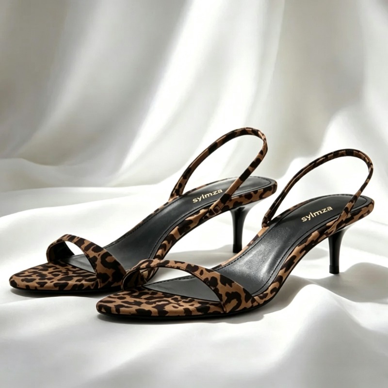 รองเท้าส้นสูงแบบเปิดนิ้วเท้าสำ - Kitten Heel Women บทวิจารณ์และราคา