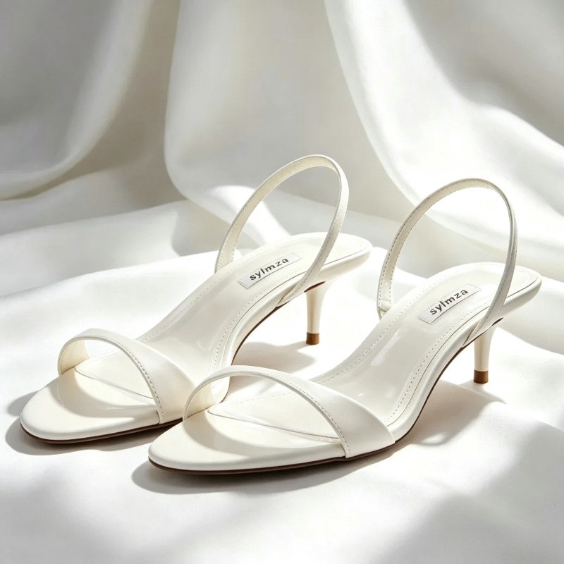 รองเท้าส้นสูงแบบเปิดนิ้วเท้าสำ - Kitten Heel Women บทวิจารณ์และราคา