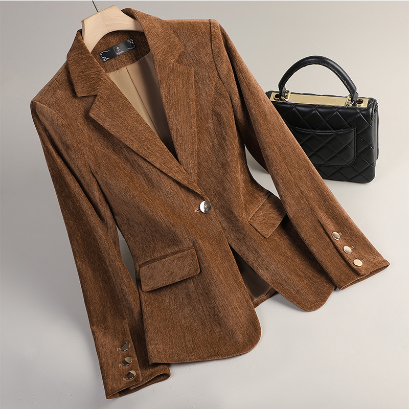 สีเหลืองทองกำมะหยี่เบลเซอร์ผู้ - Women Formal Wear Coat บทวิจารณ์และราคา