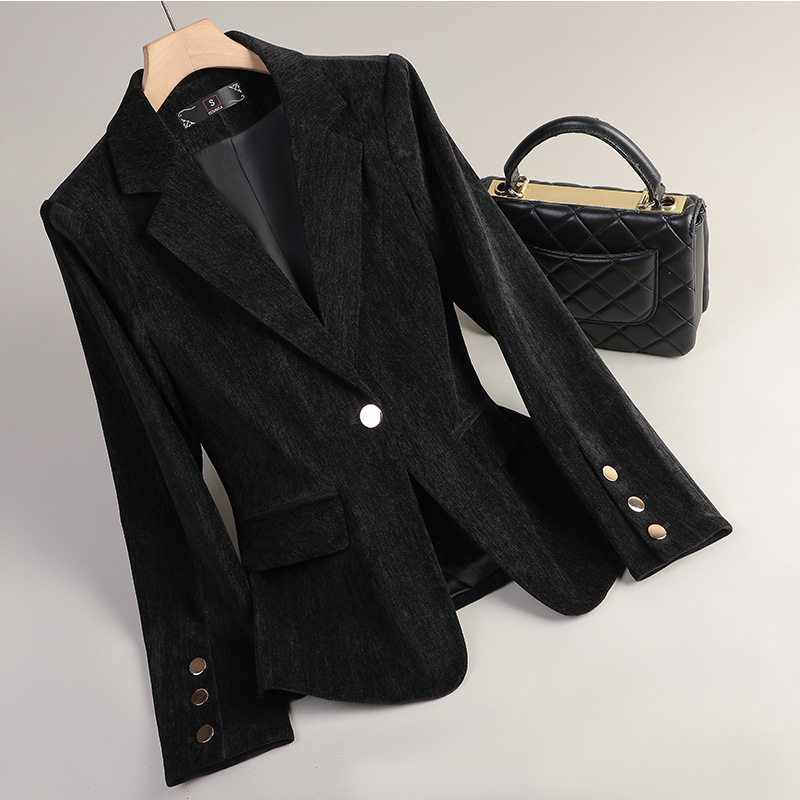 สีเหลืองทองกำมะหยี่เบลเซอร์ผู้ - Women Formal Wear Coat บทวิจารณ์และราคา