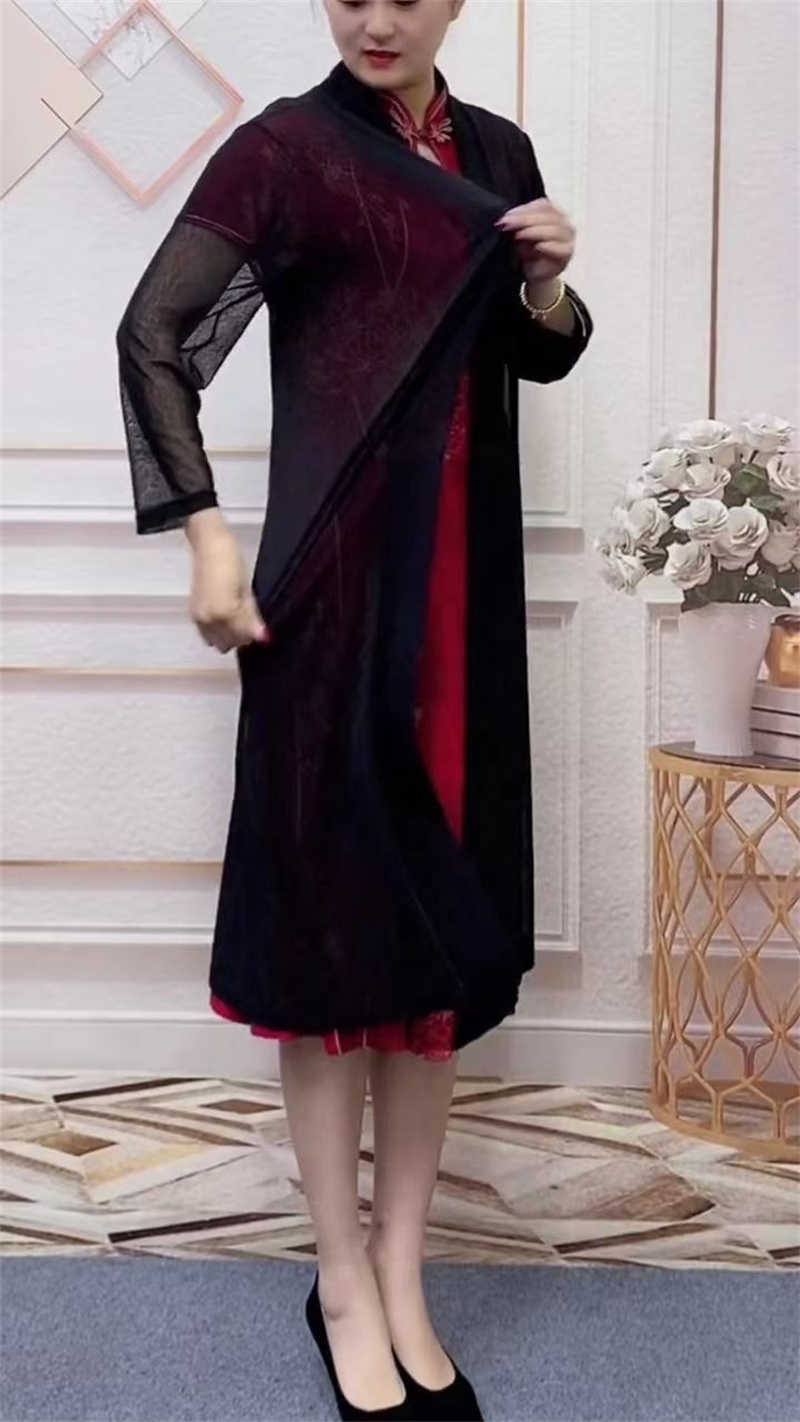 การสวมผ้าคลุมไหล่ตาข่ายใหม่ระด - Elderly Women Formal Wear บทวิจารณ์และราคา