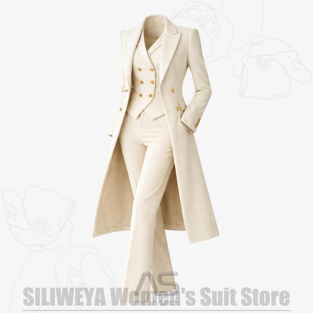 ชุดสูทผู้หญิง 3 ชิ้น แบบกระดุม - Women Formal Wear Coat บทวิจารณ์และราคา