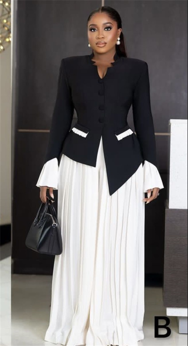ชุดสูทผู้หญิงสีขาวดำ 2 ชิ้น เส - Women Formal Wear Black And White บทวิจารณ์และราคา