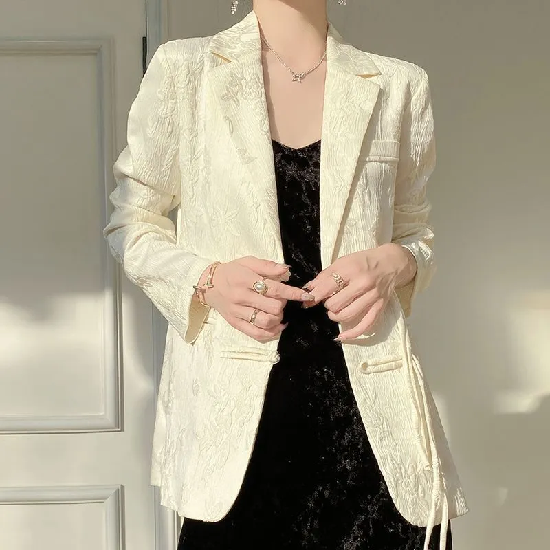 เสื้อแจ็คเก็ตเบลเซอร์สีขาวสำหร - Women Formal Wear Coat บทวิจารณ์และราคา