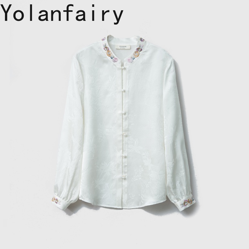 YOLANFAIRY เสื้อเชิ้ตผ้าไหมหม่ - Silk Blouse Button บทวิจารณ์และราคา