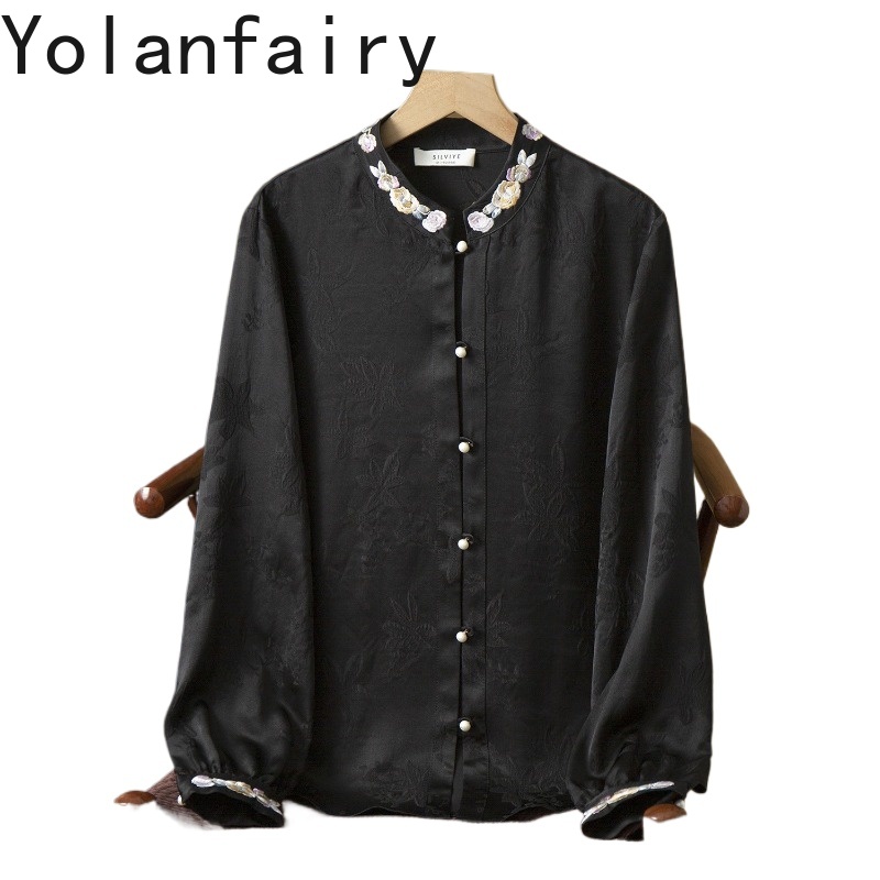 YOLANFAIRY เสื้อเชิ้ตผ้าไหมหม่ - Silk Blouse Button บทวิจารณ์และราคา