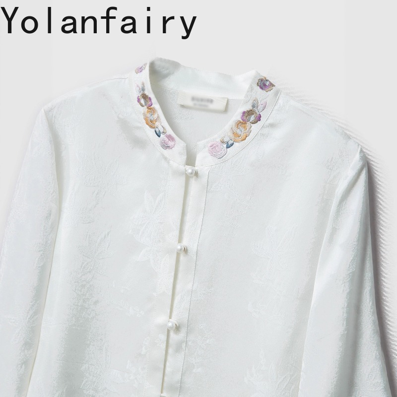YOLANFAIRY เสื้อเชิ้ตผ้าไหมหม่ - Silk Blouse Button บทวิจารณ์และราคา