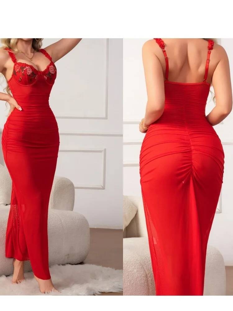 ชุดเดรสสีแดงรัดรูปพร้อมสายรัดช - Women Formal Wear H&M บทวิจารณ์และราคา