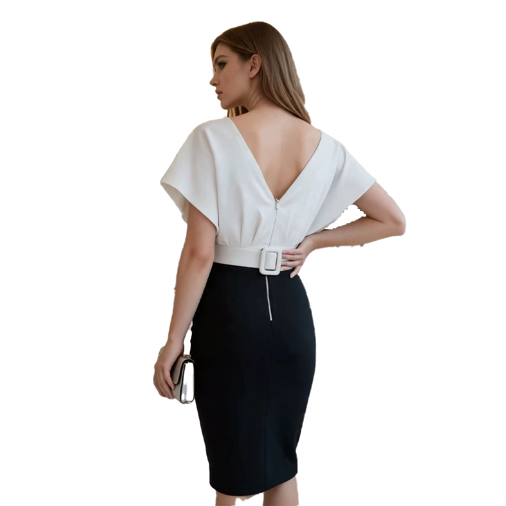 เสื้อเชิ้ตสองชิ้นแบบปลอม เสื้อ - Women Formal Wear Black And White บทวิจารณ์และราคา