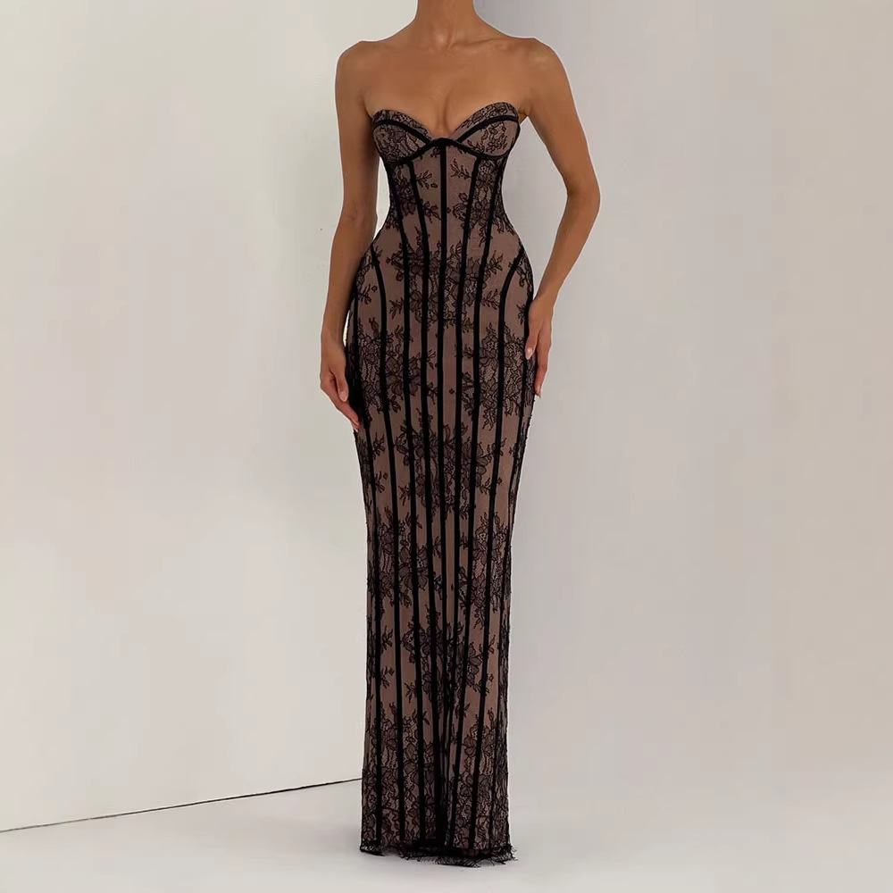 เดรสยาวทรงบอดี้คอนแบบไร้สายสำห - Woman Formal Wear บทวิจารณ์และราคา