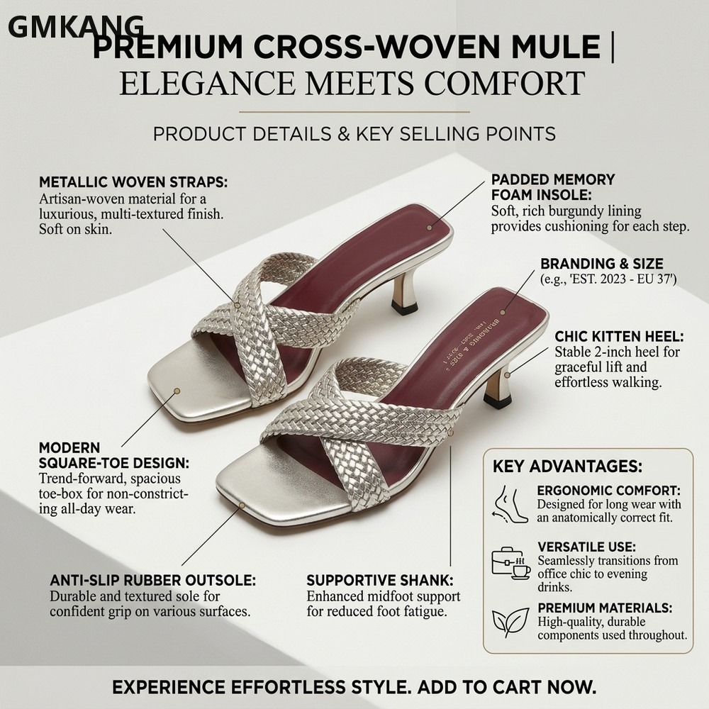รองเท้าส้นเตี้ยแบบสวมปลายแหลมส - Kitten Heel Women บทวิจารณ์และราคา
