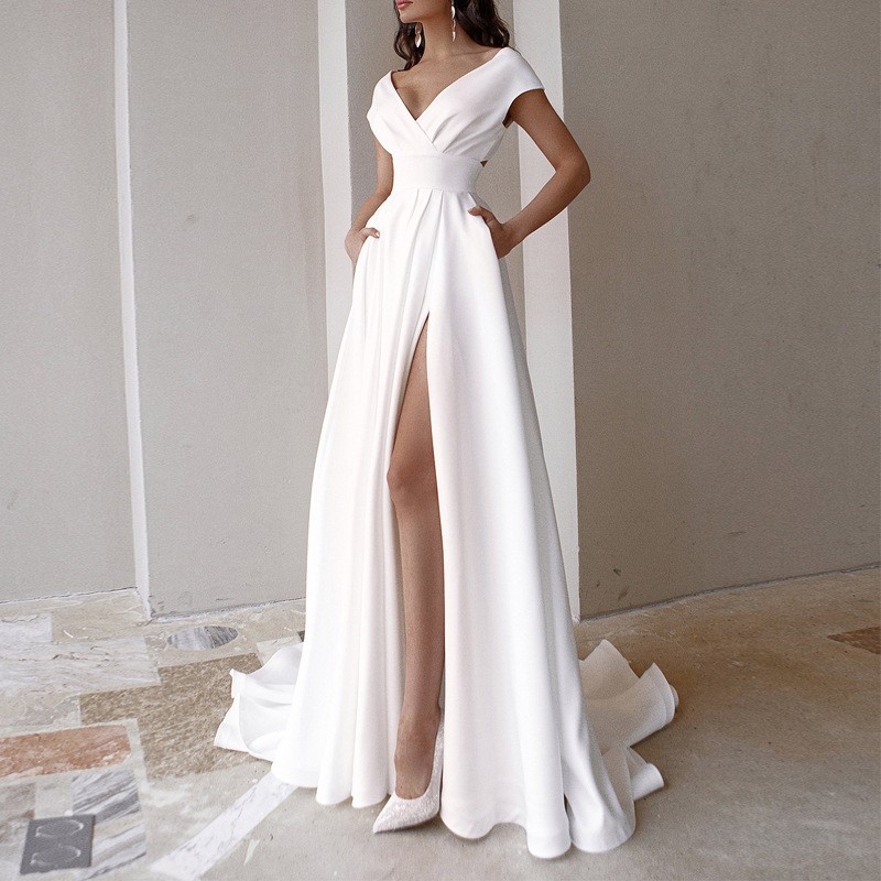 ชุดเดรสยาวทรงหรูหราสำหรับผู้หญ - Women Formal Wear Black And White บทวิจารณ์และราคา