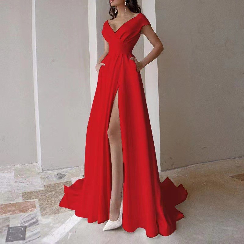 ชุดเดรสยาวทรงหรูหราสำหรับผู้หญ - Women Formal Wear Black And White บทวิจารณ์และราคา